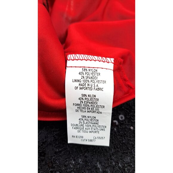 Blu Sage Black Red Lace Sparkle Top Women Small Holiday Party New Year Fancy - Picture 9 of 13